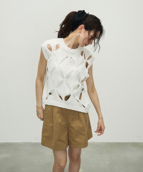 Nuanced Color Flower Pattern Gilet / ニュアンスカラー