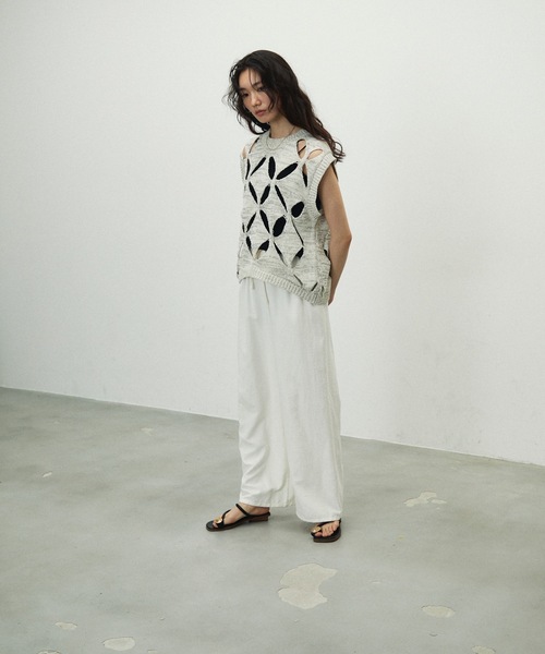 セール】Nuanced Color Flower Pattern Gilet / ニュアンス