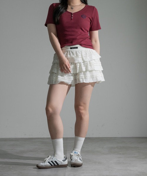apres jour mignon(アプレジュールミニョン)の「ヘンリーリブTシャツ【ZOZOTOWN限定アイテム】(Tシャツ/カットソー・レディース・ライトブルー/チャコールグレー/ネイビー/ワインレッド/ボルドー/グリーン・フリー/X-LARGE)」の20枚目の写真