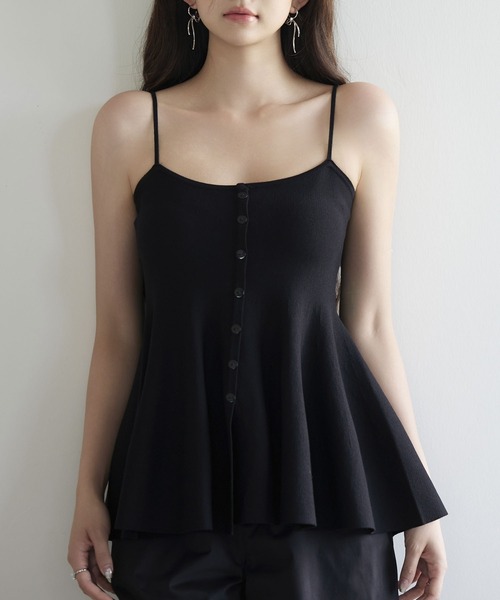 SAISON DE PAPILLON（セゾンドパピヨン）の「フロントボタンぺプラムニットキャミソール【ZOZOTOWN限定アイテム】（キャミソール・レディース・グレー/ブルー/ブラック/ホワイト・フリー）」の14枚目の写真