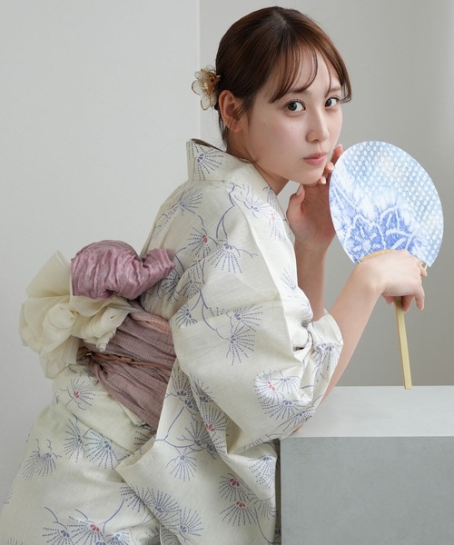 utatane(ウタタネ)の「選べる浴衣3点セット utataneオリジナル 国内染色(浴衣・レディース・ホワイト系1/ホワイト系2/レッド系1/ネイビー系3/ネイビー系4/ネイビー系5/ネイビー系2/ブラック系2/グリーン系1/ネイビー系1/アイボリー系1/ブラック系1/ブラック系3/グレー系1/ブルー系1/ブラック系4/ブラック系5/ネイビー系6/ベージュ系1・FREE)」の10枚目の写真