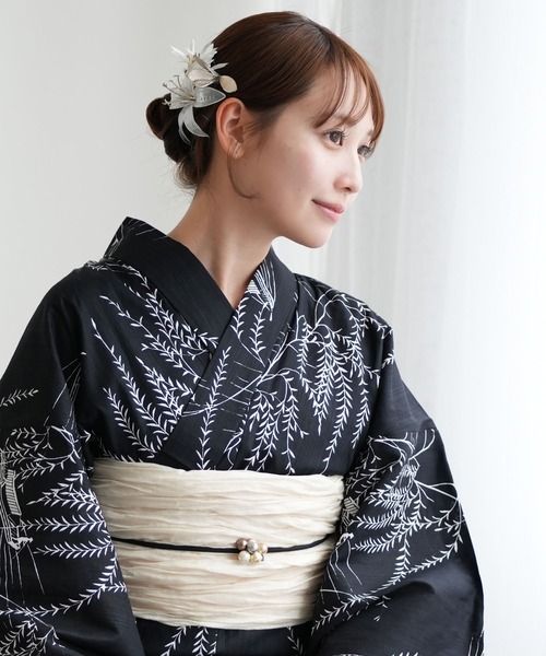 utatane(ウタタネ)の「選べる浴衣3点セット utataneオリジナル 国内染色(浴衣・レディース・ホワイト系1/ホワイト系2/レッド系1/ネイビー系3/ネイビー系4/ネイビー系5/ネイビー系2/ブラック系2/グリーン系1/ネイビー系1/アイボリー系1/ブラック系1/ブラック系3/グレー系1/ブルー系1/ブラック系4/ブラック系5/ネイビー系6/ベージュ系1・FREE)」の13枚目の写真