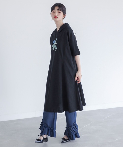 somari imagination(ソマリ イマジネーション)の「【接触冷感】『フラワー刺繍フードワンピース』(ワンピース・レディース・ブラック/ベージュ・2/1)」の19枚目の写真
