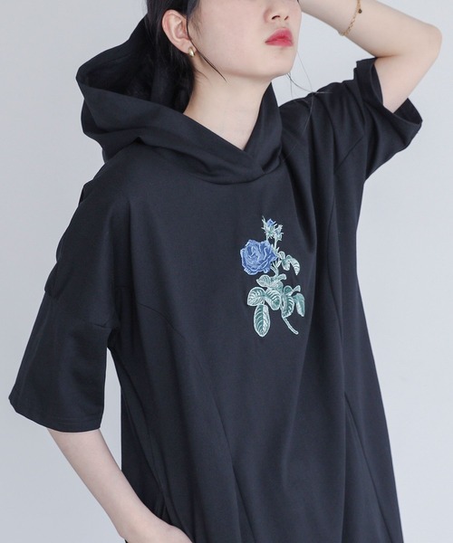 somari imagination(ソマリ イマジネーション)の「【接触冷感】『フラワー刺繍フードワンピース』(ワンピース・レディース・ブラック/ベージュ・2/1)」の21枚目の写真