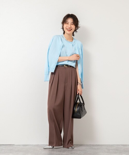 NOLLEY’S Sophi（ノーリーズソフィ）の「《アンサンブル対応/手洗い可能》綿ポリノースリーブプルオーバーニット（ニット/セーター・レディース・オレンジ/サックスブルー/ホワイト/ブラック・38/36）」の8枚目の写真