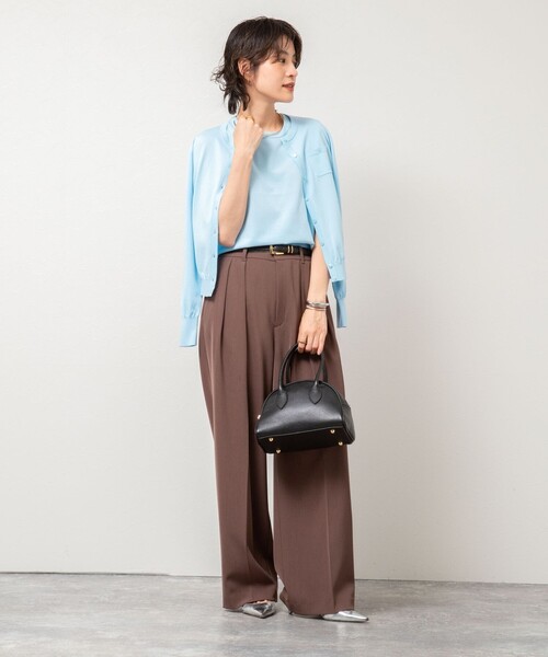 NOLLEY’S Sophi（ノーリーズソフィ）の「《アンサンブル対応/手洗い可能》綿ポリノースリーブプルオーバーニット（ニット/セーター・レディース・オレンジ/サックスブルー/ホワイト/ブラック・38/36）」の9枚目の写真