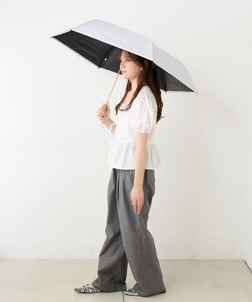 BIRTHDAY BAR(バースデイバー)の「【CUDA(クーダ)】涼しくする晴雨兼用傘 ノーブルパイピング日折(折りたたみ傘・レディース・ブルー系その他/モカ/ピンク/アイボリー・0)」の16枚目の写真