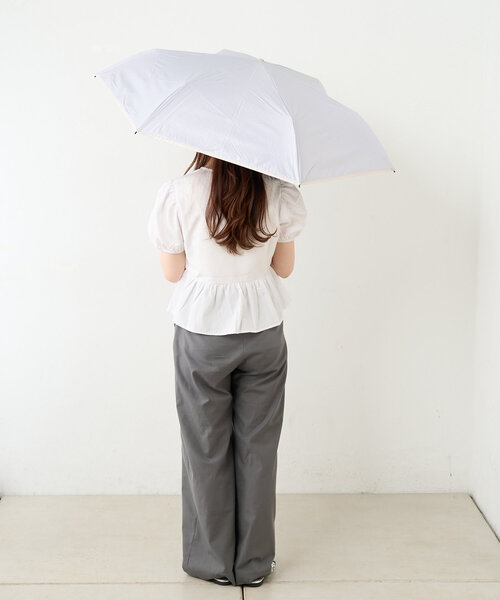 BIRTHDAY BAR(バースデイバー)の「【CUDA(クーダ)】涼しくする晴雨兼用傘 ノーブルパイピング日折(折りたたみ傘・レディース・ブルー系その他/モカ/ピンク/アイボリー・0)」の15枚目の写真