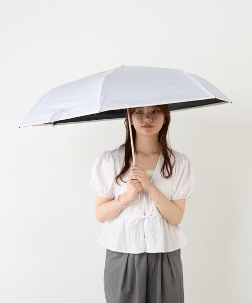 BIRTHDAY BAR(バースデイバー)の「【CUDA(クーダ)】涼しくする晴雨兼用傘 ノーブルパイピング日折(折りたたみ傘・レディース・ブルー系その他/モカ/ピンク/アイボリー・0)」の14枚目の写真