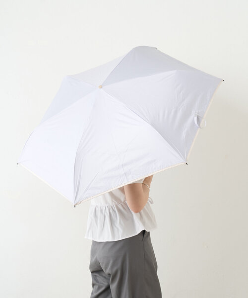 BIRTHDAY BAR(バースデイバー)の「【CUDA(クーダ)】涼しくする晴雨兼用傘 ノーブルパイピング日折(折りたたみ傘・レディース・ブルー系その他/モカ/ピンク/アイボリー・0)」の13枚目の写真