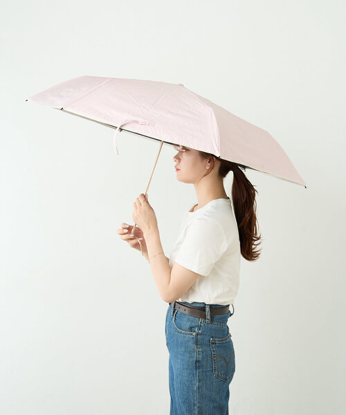 BIRTHDAY BAR(バースデイバー)の「【CUDA(クーダ)】涼しくする晴雨兼用傘 ノーブルパイピング日折(折りたたみ傘・レディース・ブルー系その他/モカ/ピンク/アイボリー・0)」の8枚目の写真