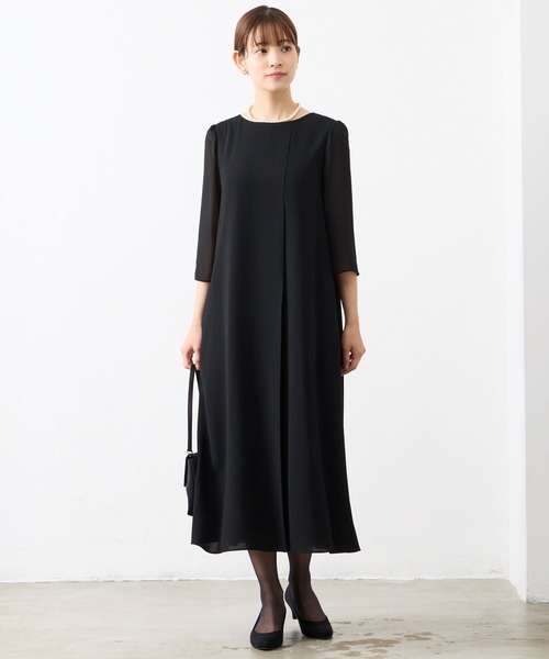 AIMER（エメ）の「【夏用喪服・礼服】マシンウォッシャブル アシンメトリータックAライン サマーブラックフォーマルワンピース（ワンピース・レディース・ブラック・MEDIUM/LARGE/X-LARGE）」の19枚目の写真