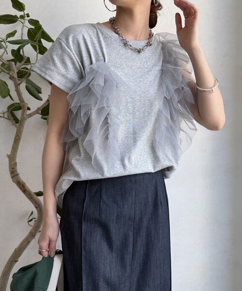 WEB限定】2WAYフリルTEE（Tシャツ/カットソー）｜DouDou