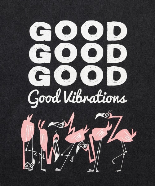 Good On（グッドオン）の「Good On/グッドオン　FLAMINGO S/S TEE（Tシャツ/カットソー・メンズ・ブラック/ホワイト・LARGE/X-LARGE/MEDIUM）」の4枚目の写真