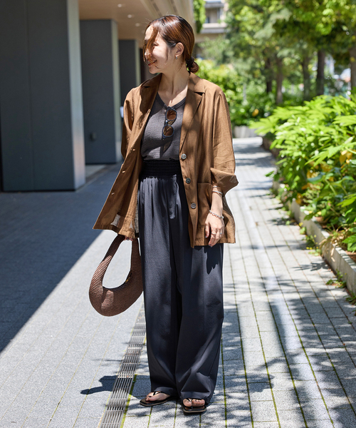 JOURNAL STANDARD(ジャーナルスタンダード)の「《WEB限定追加3》【接触冷感/防しわ/洗える/撥水】ナイロンストレッチワイドパンツ(その他パンツ・レディース・ベージュ/ブラック/アイボリー・34/36/38/40)」の4枚目の写真