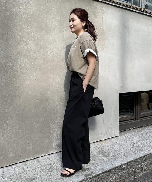 JOURNAL STANDARD(ジャーナルスタンダード)の「《WEB限定追加3》【接触冷感/防しわ/洗える/撥水】ナイロンストレッチワイドパンツ(その他パンツ・レディース・ベージュ/ブラック/アイボリー・34/36/38/40)」の5枚目の写真