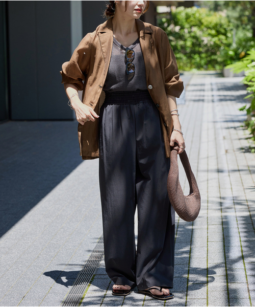 JOURNAL STANDARD(ジャーナルスタンダード)の「《WEB限定追加3》【接触冷感/防しわ/洗える/撥水】ナイロンストレッチワイドパンツ(その他パンツ・レディース・ベージュ/ブラック/アイボリー・34/36/38/40)」の17枚目の写真