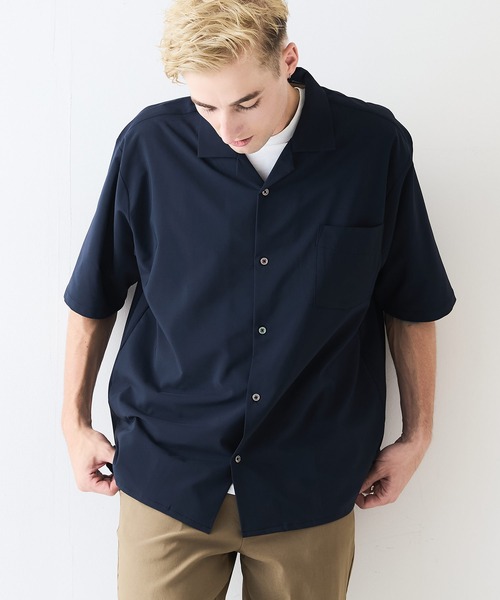 Blue Standard (ブルースタンダード)の「【Blue Standard:ブルースタンダード】デオドラントドライ 吸水速乾 UVカット ストレッチ無地 ストライプ オープンカラーシャツ 開襟シャツ(シャツ/ブラウス・メンズ・ホワイト/ブラック/グリーン/ネイビー/スミクロ/その他1/その他/グレー・LARGE/X-LARGE/MEDIUM)」の22枚目の写真