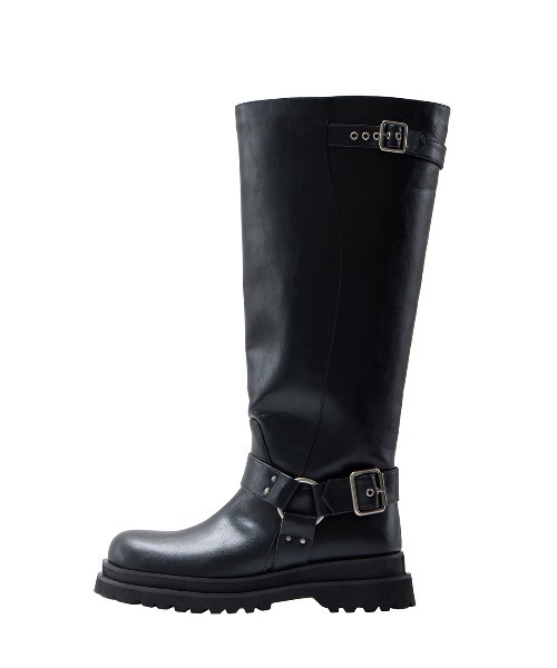Ameri（アメリ）の「SIDE WAVE BUCKLE LONG BOOTS（ブーツ）」 - WEAR