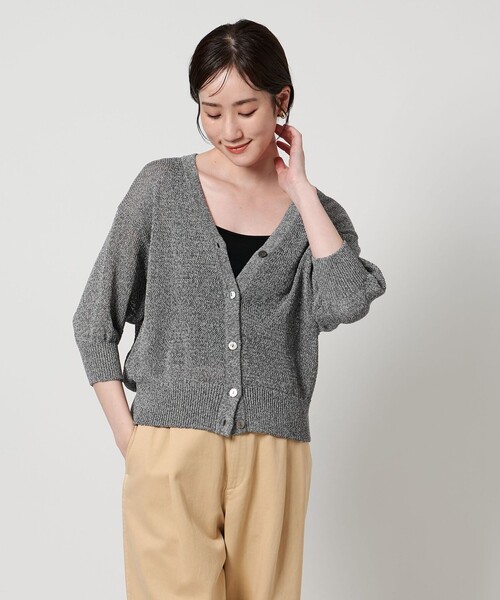 UNITED ARROWS（ユナイテッドアローズ）の「ペーパー ハーフスリーブ カーディガン（カーディガン/ボレロ・レディース・ロイヤルブルー/ナチュラル/グレー系・FREE）」の2枚目の写真