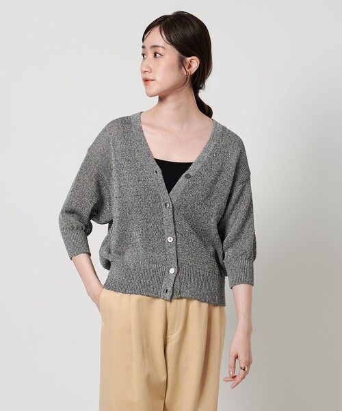 UNITED ARROWS（ユナイテッドアローズ）の「ペーパー ハーフスリーブ カーディガン（カーディガン/ボレロ・レディース・ロイヤルブルー/ナチュラル/グレー系・FREE）」の4枚目の写真