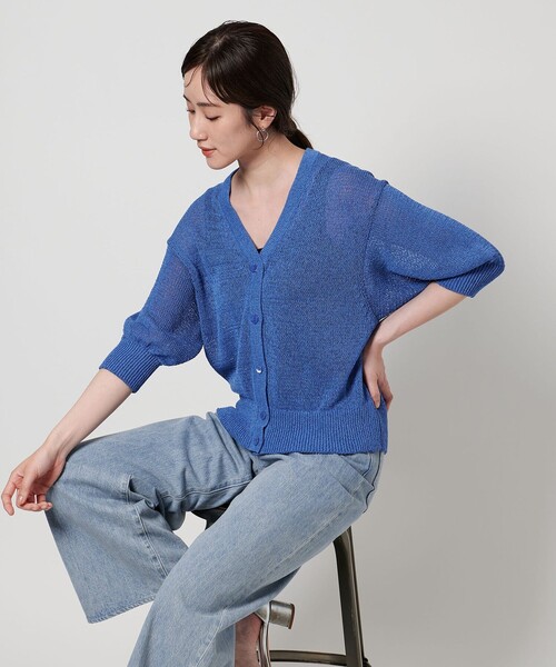 UNITED ARROWS（ユナイテッドアローズ）の「ペーパー ハーフスリーブ カーディガン（カーディガン/ボレロ・レディース・ロイヤルブルー/ナチュラル/グレー系・FREE）」の13枚目の写真