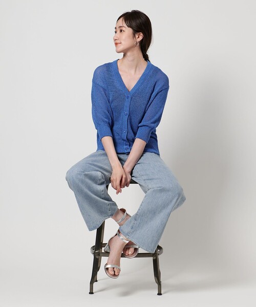 UNITED ARROWS（ユナイテッドアローズ）の「ペーパー ハーフスリーブ カーディガン（カーディガン/ボレロ・レディース・ロイヤルブルー/ナチュラル/グレー系・FREE）」の14枚目の写真