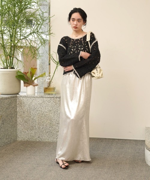 Bab(バブ)の「クロシェ前後2WAYトップス(Tシャツ/カットソー・レディース・A/B/アイボリー・FREE)」の7枚目の写真