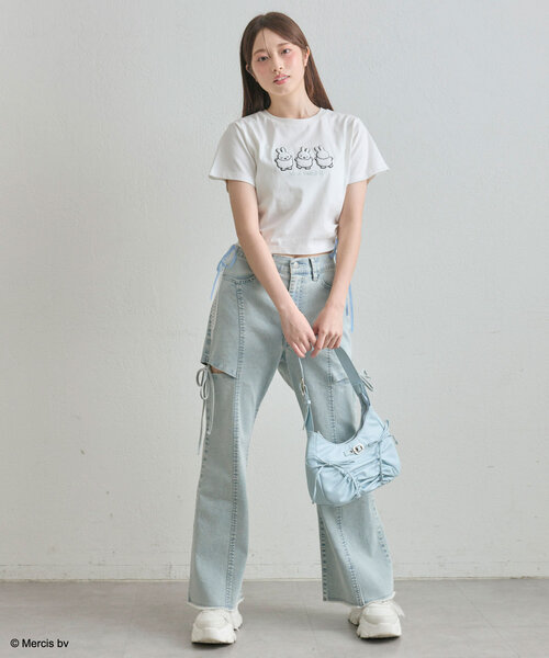 OLIVE des OLIVE(オリーブデオリーブ)の「サガラ刺繍miffyチビT(Tシャツ/カットソー・レディース・オフホワイト/ブラック/ホワイト・FREE)」の14枚目の写真