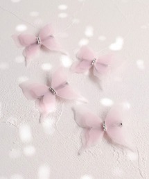 Rora（ローラ）の「ローズ ヘアクリップ 4個セット (3colors)（バレッタ/ヘアクリップ）」