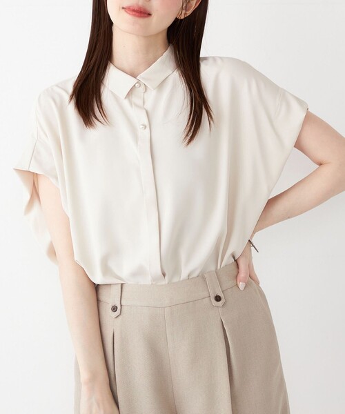 ブラウス シャツ 「リバイバル」オーバーシルエットタックシャツ レディース LHELBIE ブラウス シャツ タックバルーンブラウス レディース