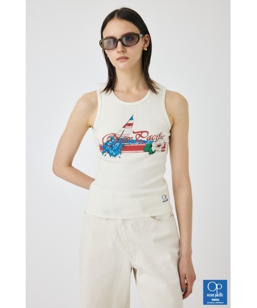 MOUSSY（マウジー）の「OP GRAPHIC タンクトップ（タンクトップ・レディース・ホワイト/ネイビー・FREE）」の14枚目の写真