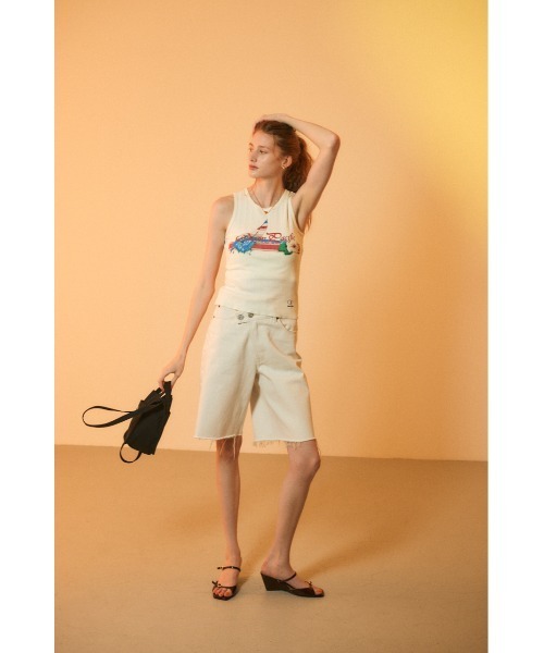 MOUSSY（マウジー）の「OP GRAPHIC タンクトップ（タンクトップ・レディース・ホワイト/ネイビー・FREE）」の6枚目の写真