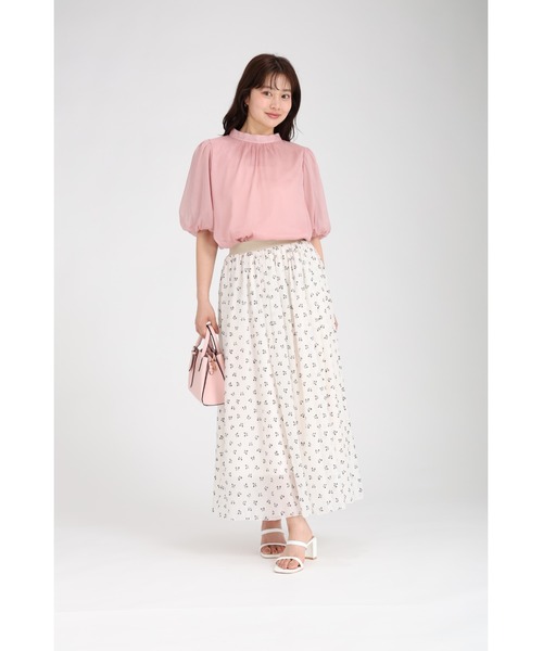 fifth（フィフス）の「シアーパフスリーブハイネックブラウス（シャツ/ブラウス・レディース・ピンク/ブラック/アイボリー・M）」の6枚目の写真