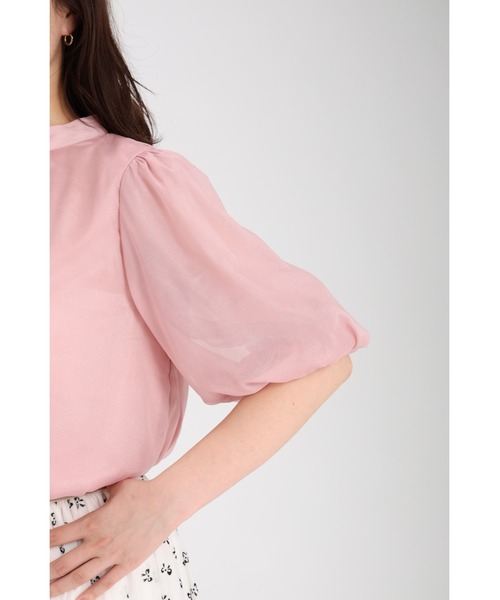 fifth（フィフス）の「シアーパフスリーブハイネックブラウス（シャツ/ブラウス・レディース・ピンク/ブラック/アイボリー・M）」の9枚目の写真