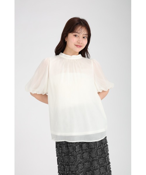 fifth（フィフス）の「シアーパフスリーブハイネックブラウス（シャツ/ブラウス・レディース・ピンク/ブラック/アイボリー・M）」の17枚目の写真