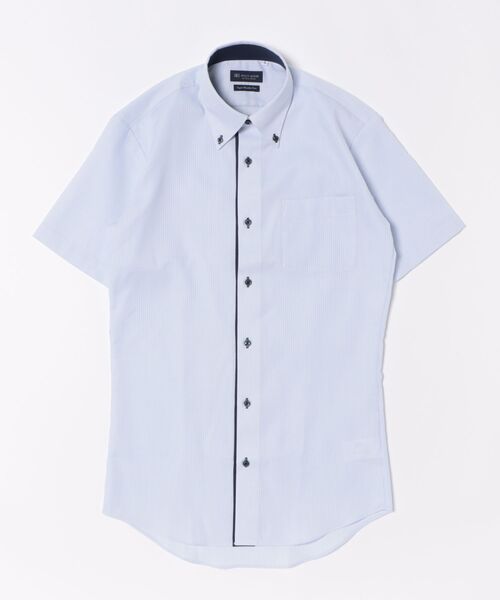 TOKYO SHIRTS(トウキョウシャツ)の「【超形態安定】 形態安定ノンアイロン ボタンダウン 半袖ビジネスワイシャツ(ビジネスシャツ・メンズ・ブルー・首回り41cm/首回り42cm/首回り37cm/首回り39cm/首回り43cm)」の6枚目の写真