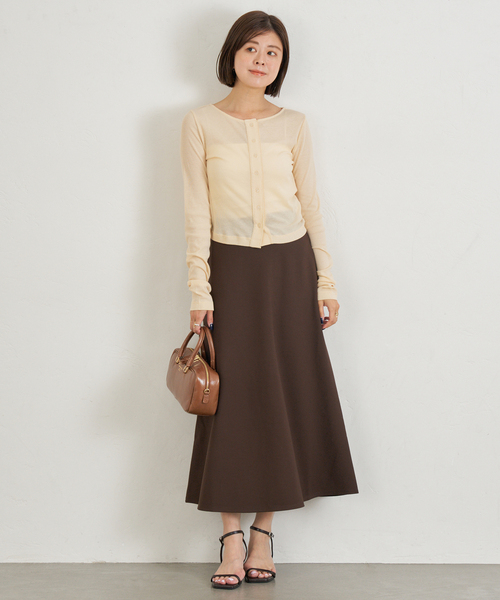 U by SPICK&SPAN（ユーバイスピックアンドスパン）の「《WEB限定》カットフレアスカート（スカート・レディース・ブラウン/ブラック・36/38）」の14枚目の写真