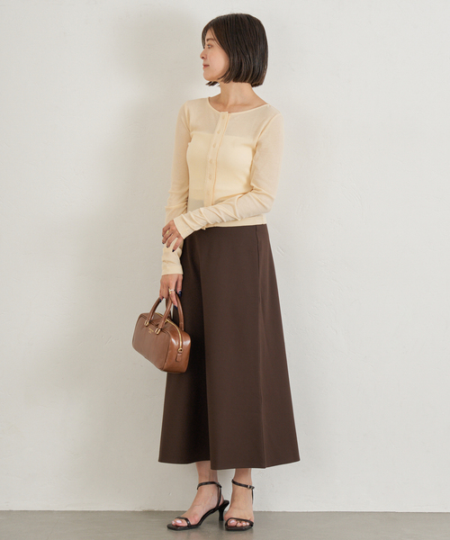 U by SPICK&SPAN（ユーバイスピックアンドスパン）の「《WEB限定》カットフレアスカート（スカート・レディース・ブラウン/ブラック・36/38）」の13枚目の写真