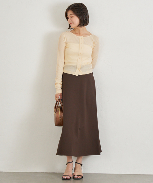 U by SPICK&SPAN（ユーバイスピックアンドスパン）の「《WEB限定》カットフレアスカート（スカート・レディース・ブラウン/ブラック・36/38）」の18枚目の写真