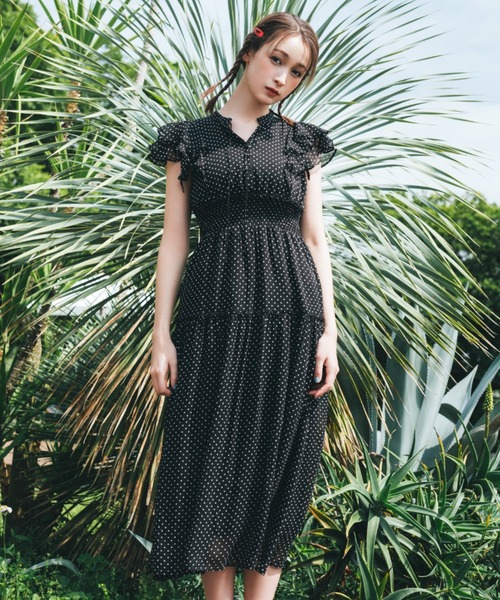 JILL by JILL STUART（ジルバイジルスチュアート）の「◇ボリュームティアードワンピース（ワンピース・レディース・ホワイト/グリーン/ブラック系その他/グレー・FREE）」の2枚目の写真