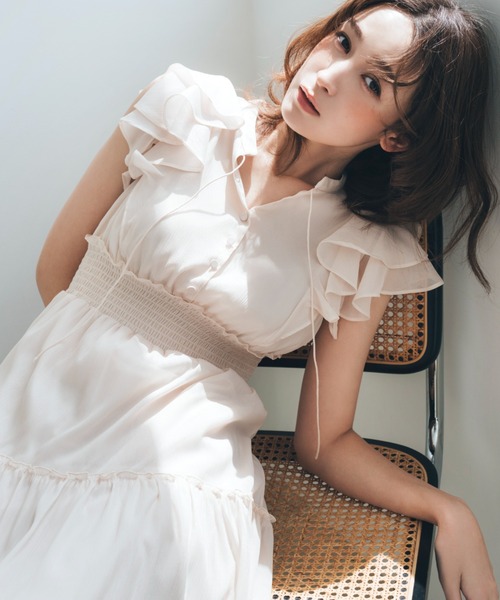 JILL by JILL STUART（ジルバイジルスチュアート）の「◇ボリュームティアードワンピース（ワンピース・レディース・ホワイト/グリーン/ブラック系その他/グレー・FREE）」の9枚目の写真