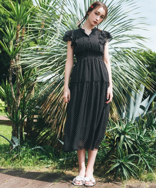 JILL by JILL STUART（ジルバイジルスチュアート）の「◇ボリュームティアードワンピース（ワンピース・レディース・ホワイト/グリーン/ブラック系その他/グレー・FREE）」の5枚目の写真