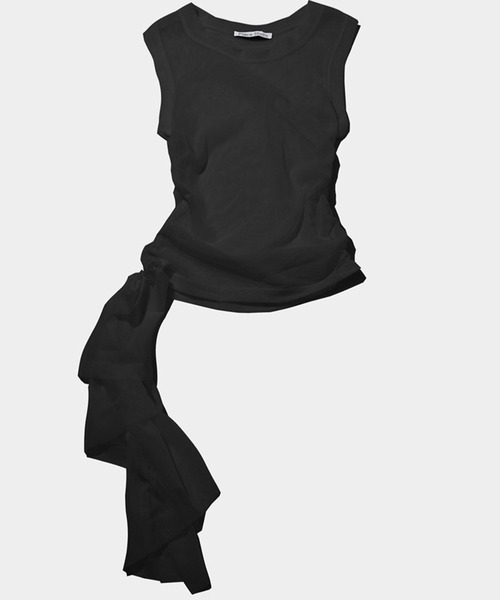 PLACE STUDIO／シースルーフリルトップ（Tシャツ/カットソー