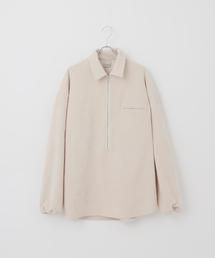 【Deux Allures/ドゥ アリュール】ベロアハーフジッププルオーバー