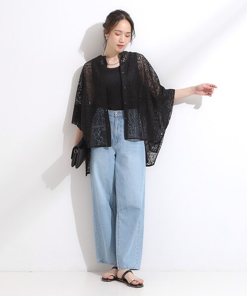Cutie Blonde（キューティーブロンド）の「大人レトロスタイルに レースポンチョシャツ（シャツ/ブラウス・レディース・ブラック/ホワイト/ダークブラウン・00）」の10枚目の写真