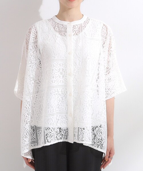 Cutie Blonde（キューティーブロンド）の「大人レトロスタイルに レースポンチョシャツ（シャツ/ブラウス・レディース・ブラック/ホワイト/ダークブラウン・00）」の16枚目の写真