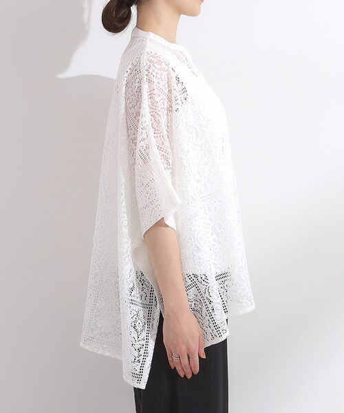 Cutie Blonde（キューティーブロンド）の「大人レトロスタイルに レースポンチョシャツ（シャツ/ブラウス・レディース・ブラック/ホワイト/ダークブラウン・00）」の17枚目の写真