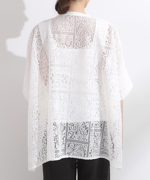 Cutie Blonde（キューティーブロンド）の「大人レトロスタイルに レースポンチョシャツ（シャツ/ブラウス・レディース・ブラック/ホワイト/ダークブラウン・00）」の18枚目の写真