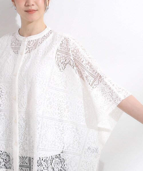 Cutie Blonde（キューティーブロンド）の「大人レトロスタイルに レースポンチョシャツ（シャツ/ブラウス・レディース・ブラック/ホワイト/ダークブラウン・00）」の20枚目の写真